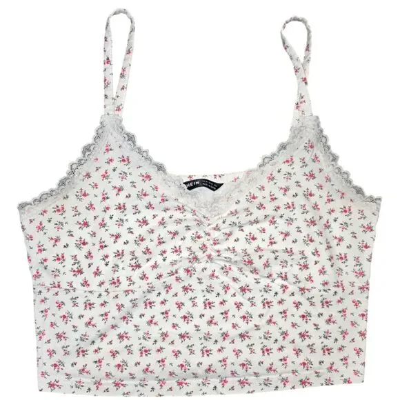 [Set of 3] SHEIN Coquette Set Blue Tie Front Cardigan Floral Lace Crop Top Sz M - Picture 2 of 8